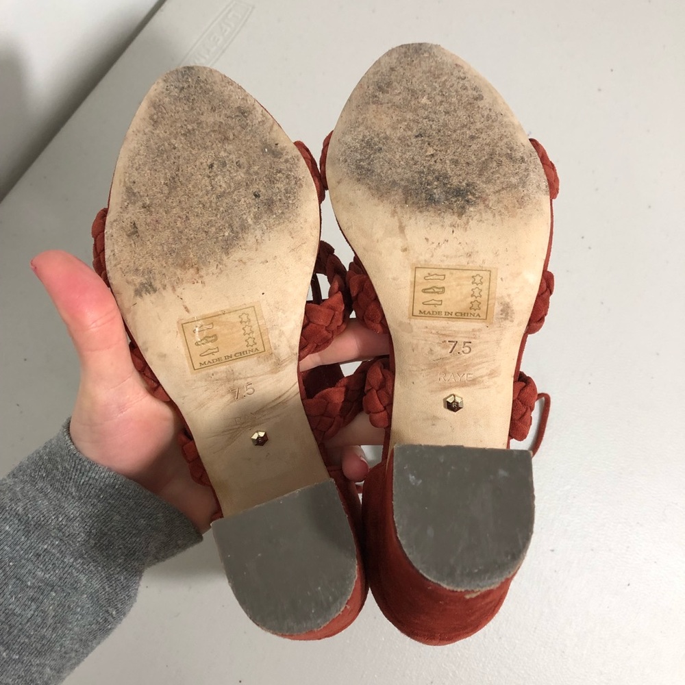 Revolve RAYE Libby Heels Suede Woven Strap Size 7.5 - Picture 8 of 11